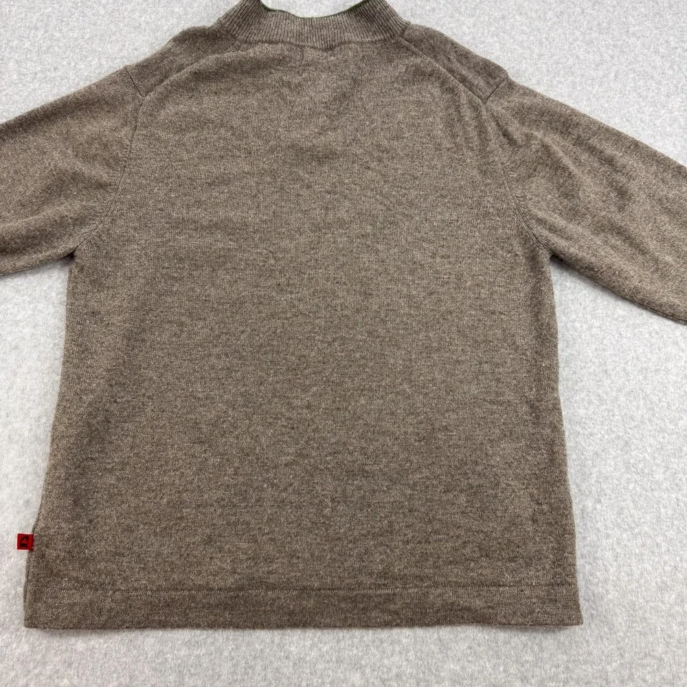 Mountain Khakis Sweater Mens 2XL Brown 100% Merino Wool 1/4 Zip Pullover Knit